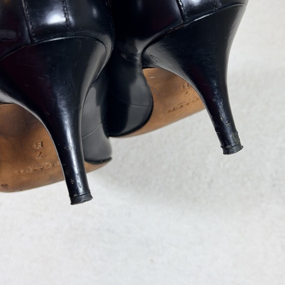 COACH Sloan Black Leather Kitten Heel Pump - Size 7 B Classic Luxury Old Money - Picture 7 of 12